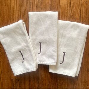 Sonoma 100% Cotton Cream Monogram Hand Towels